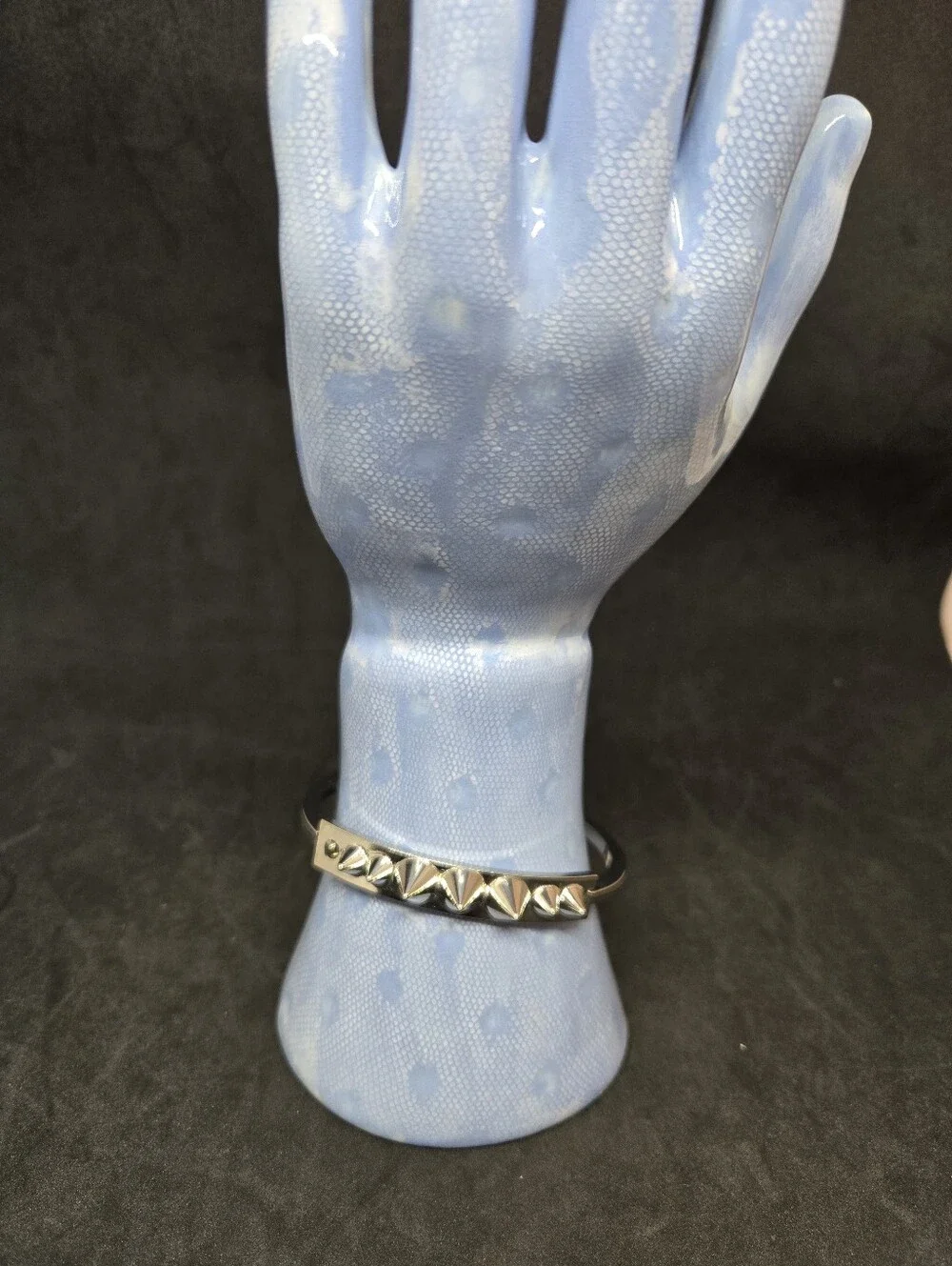 NWT Spike Studded Metal Clamper Bangle Goth Punk Rock Style Bracelet Costume